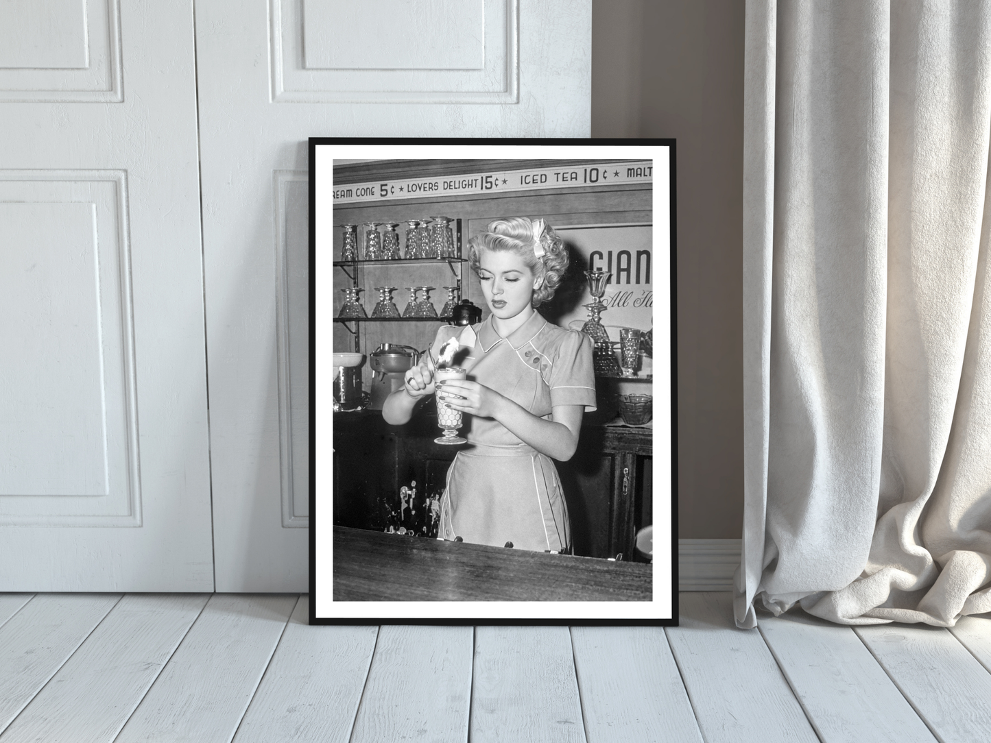Lana Turner Vintage Diner Waitress Making Ice Cream Float Digital Download