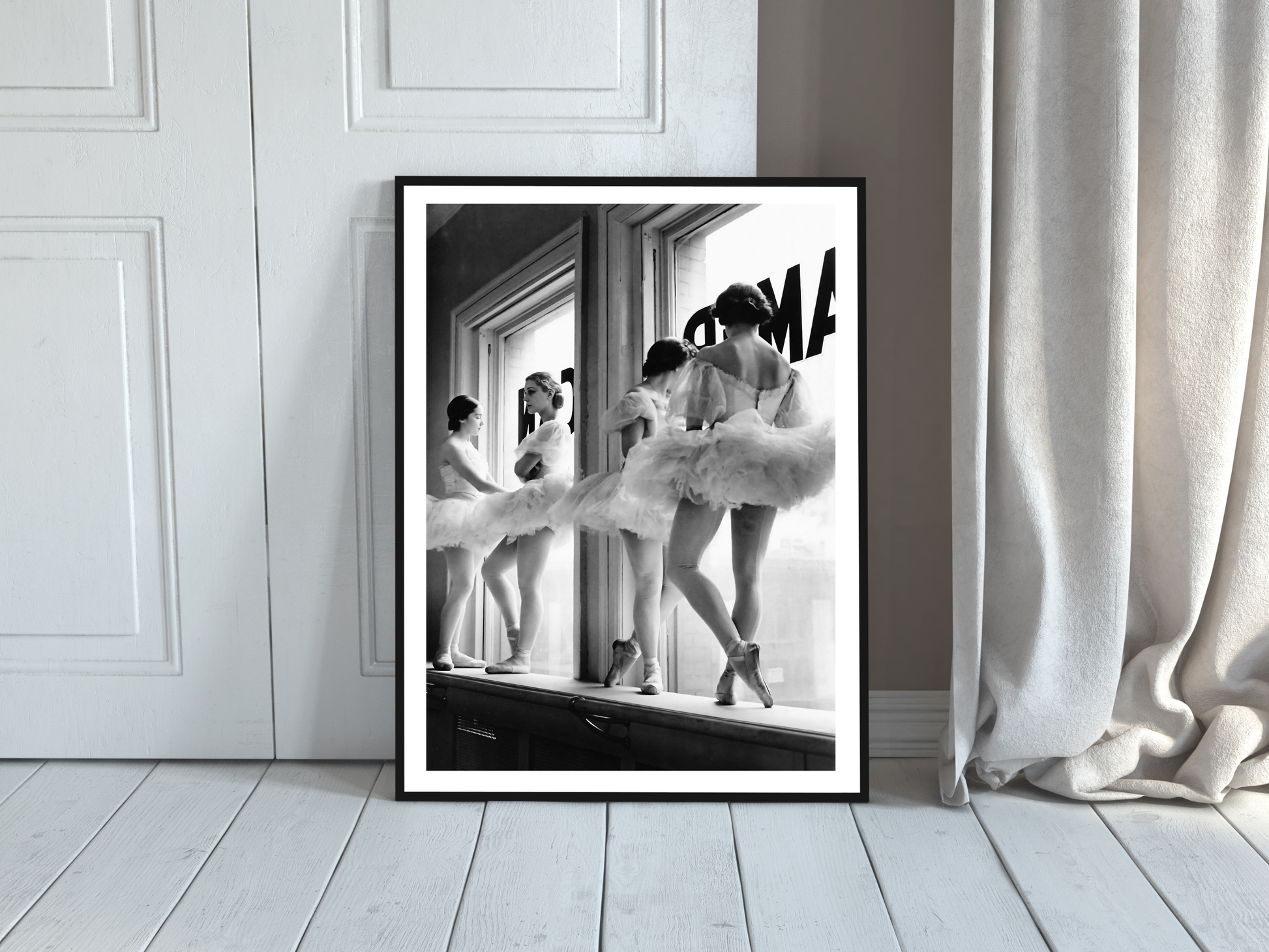 Ballerina Dancers Poster Black and White Vintage Ballet Wall Art Digital Download