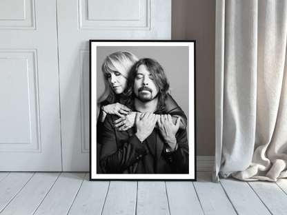 Stevie Nicks and Dave Grohl Emotional Black and White Portrait Digital Download