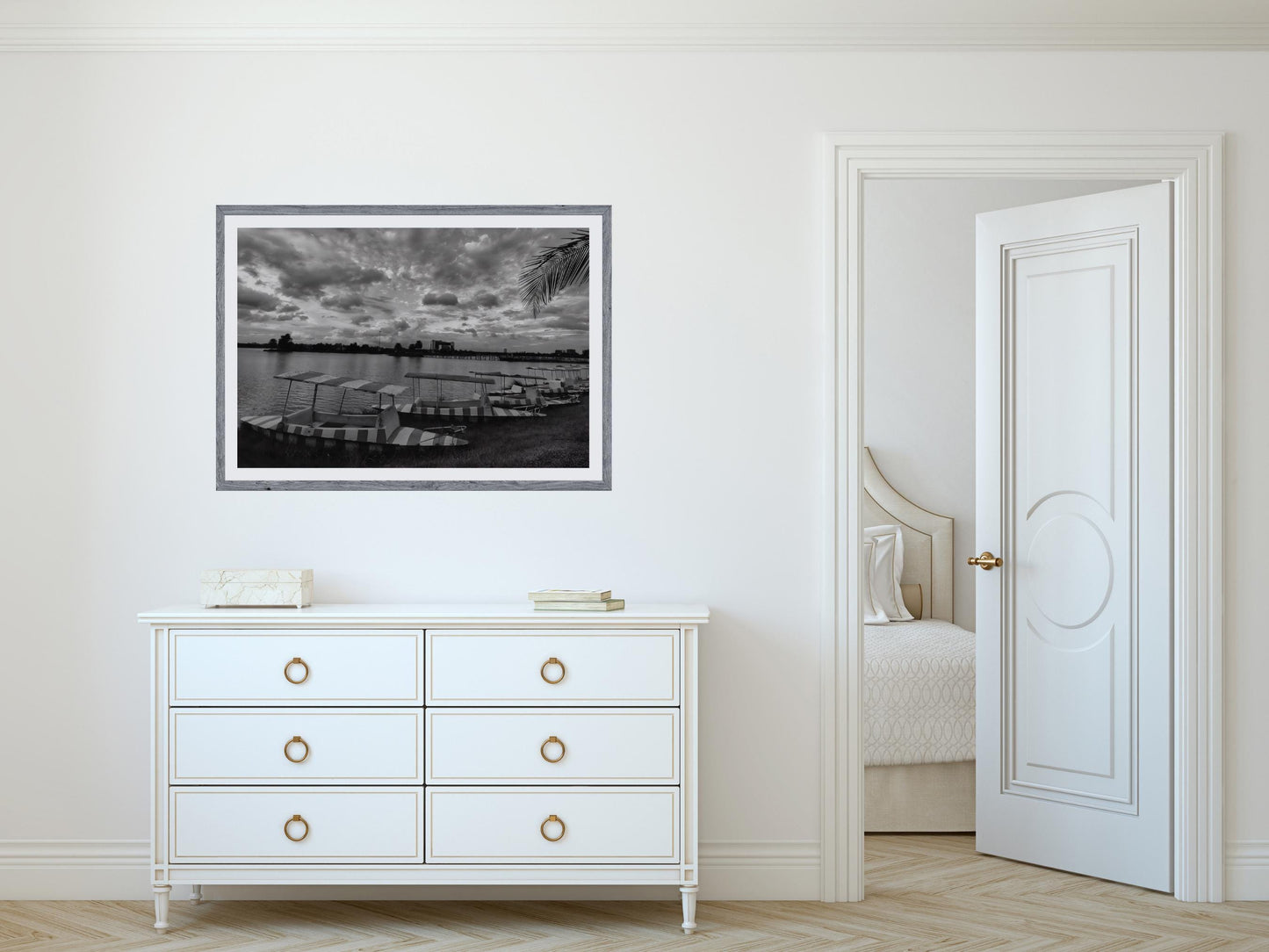 boat on the side beach poster luxury fashion print black and white vintage beach photography seaboard canvas wall art digital download printable wall art poster, digital download