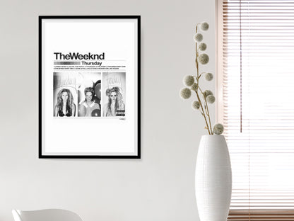 The Weeknd Thursday Album Cover Poster Black and White Music Wall Art Digital Download