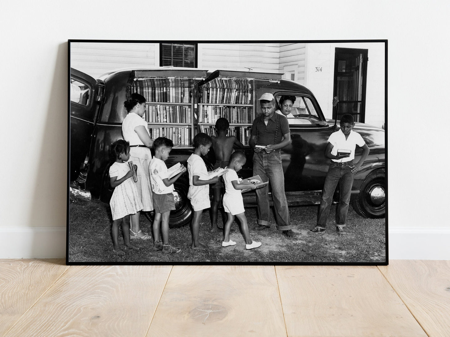 African American Children Photo Print, Black and White, Vintage Wall Art, North Carolina Photograph, Digital Download, Printable Wall Decor