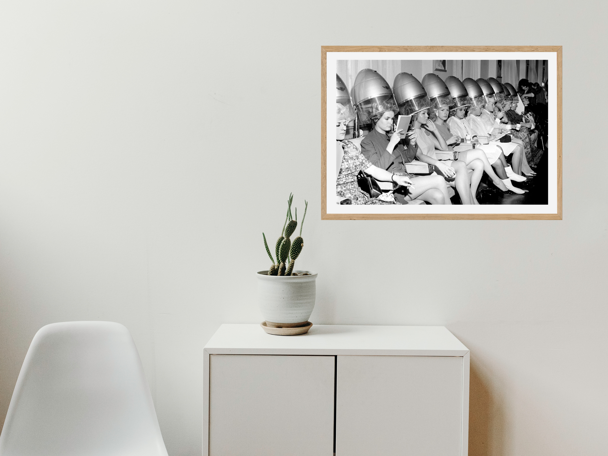Vintage Beauty Salon Women Hair Dryer 1960s Fashion Wall Art Digital Download