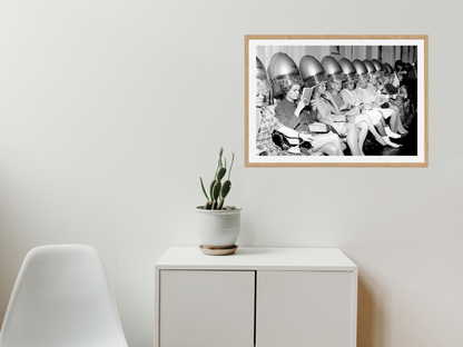 Vintage Beauty Salon Women Hair Dryer 1960s Fashion Wall Art Digital Download