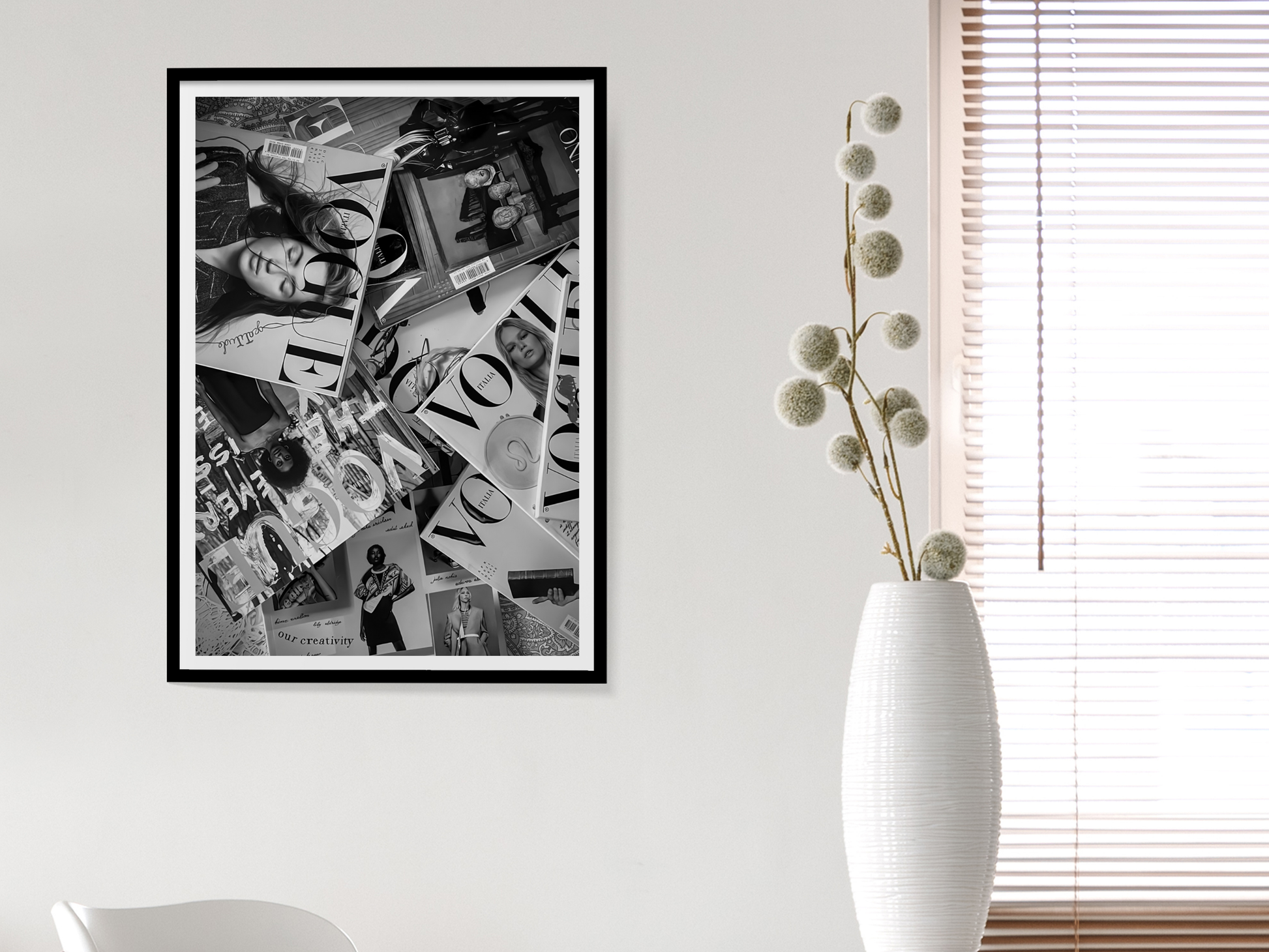 Vogue Magazine Collage Fashion Editorial Wall Art Print Digital Download