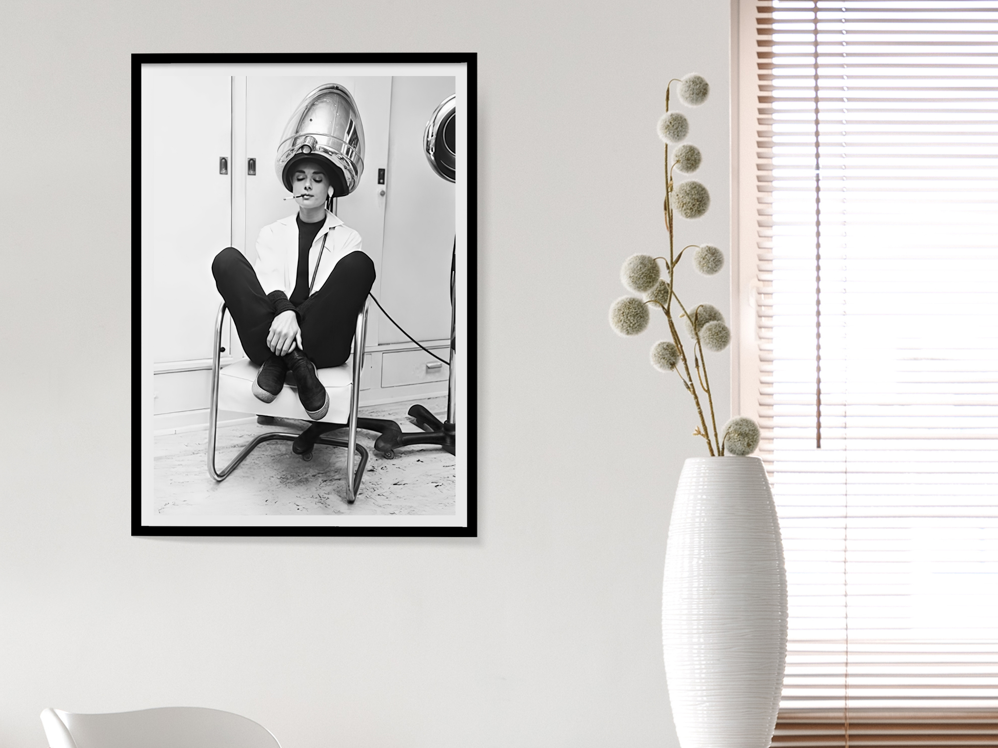 Audrey Hepburn Vintage Salon Retro Black and White Poster Digital Download