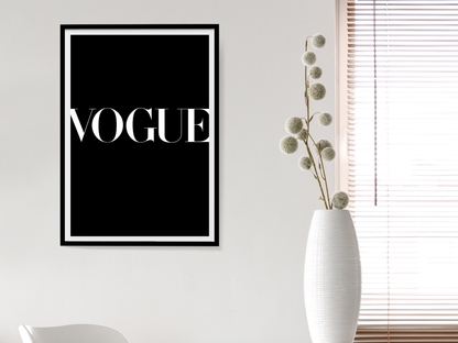 Vogue Fashion Magazine Iconic Black and White Logo Digital Download