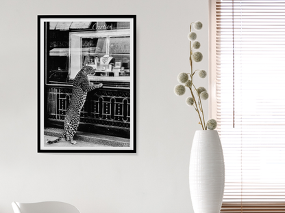 Cartier Leopard Poster Black And White Luxury Fashion Store Wall Art Digital Download