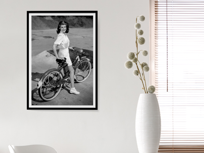 Rita Hayworth Vintage Bicycle Portrait Hollywood Glamour Digital Download