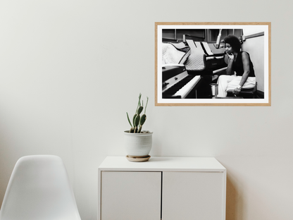 Aretha Franklin Black and White Studio Piano Portrait Music Art Digital Download