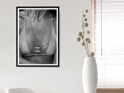 Chanel Logo Necklace Bikini Fashion Photography Poster Digital Download