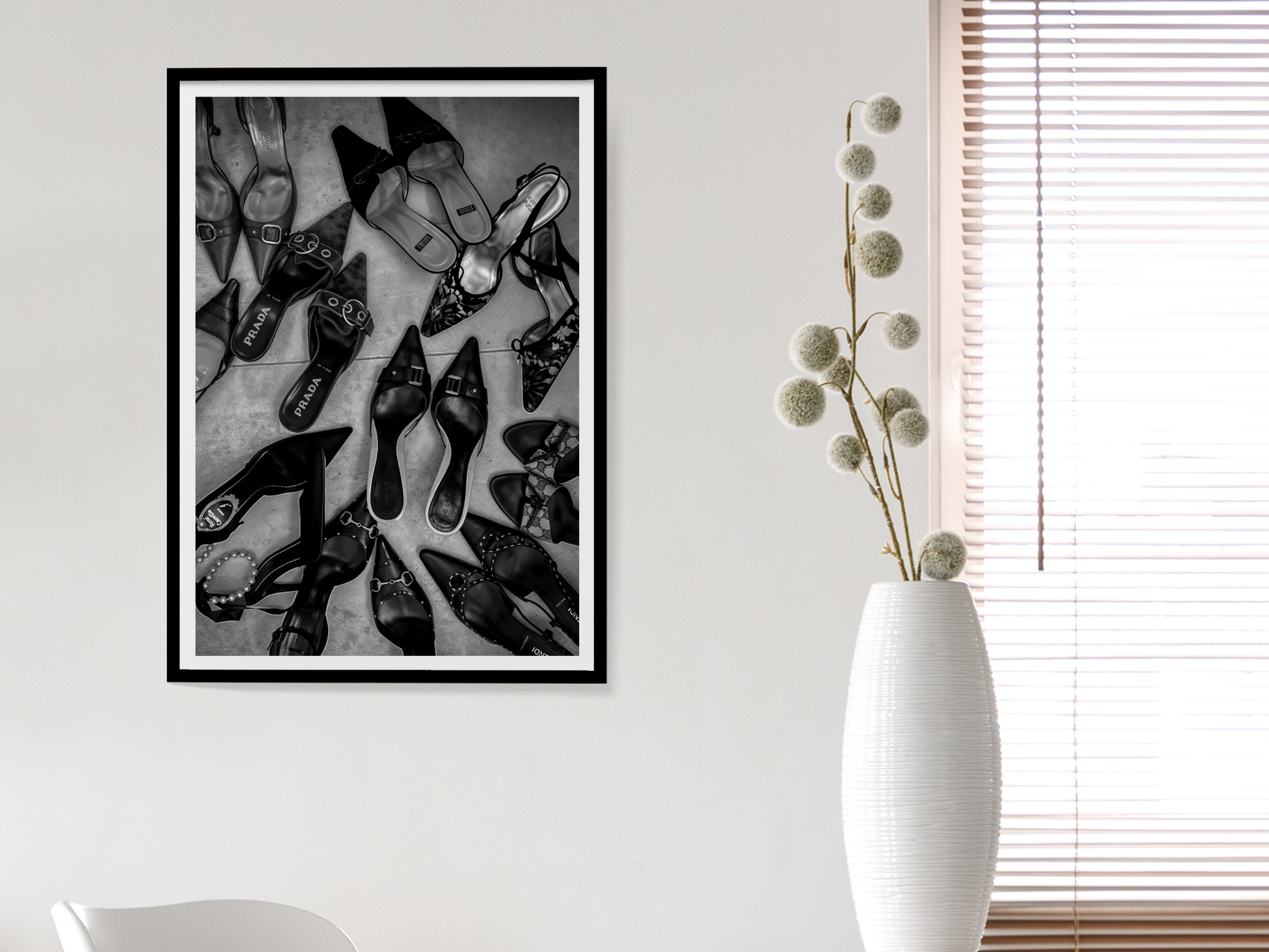 Prada Gucci Fendi Designer Heels Luxury Fashion Poster Digital Download