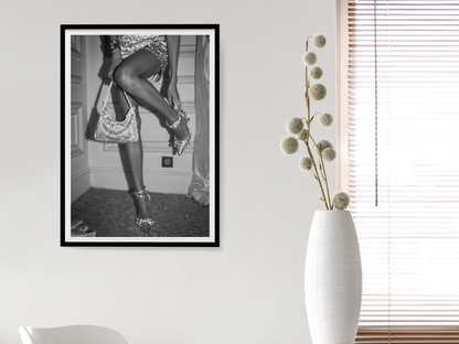 Glamorous Woman Poster Black and White Fashion Wall Art Digital Download