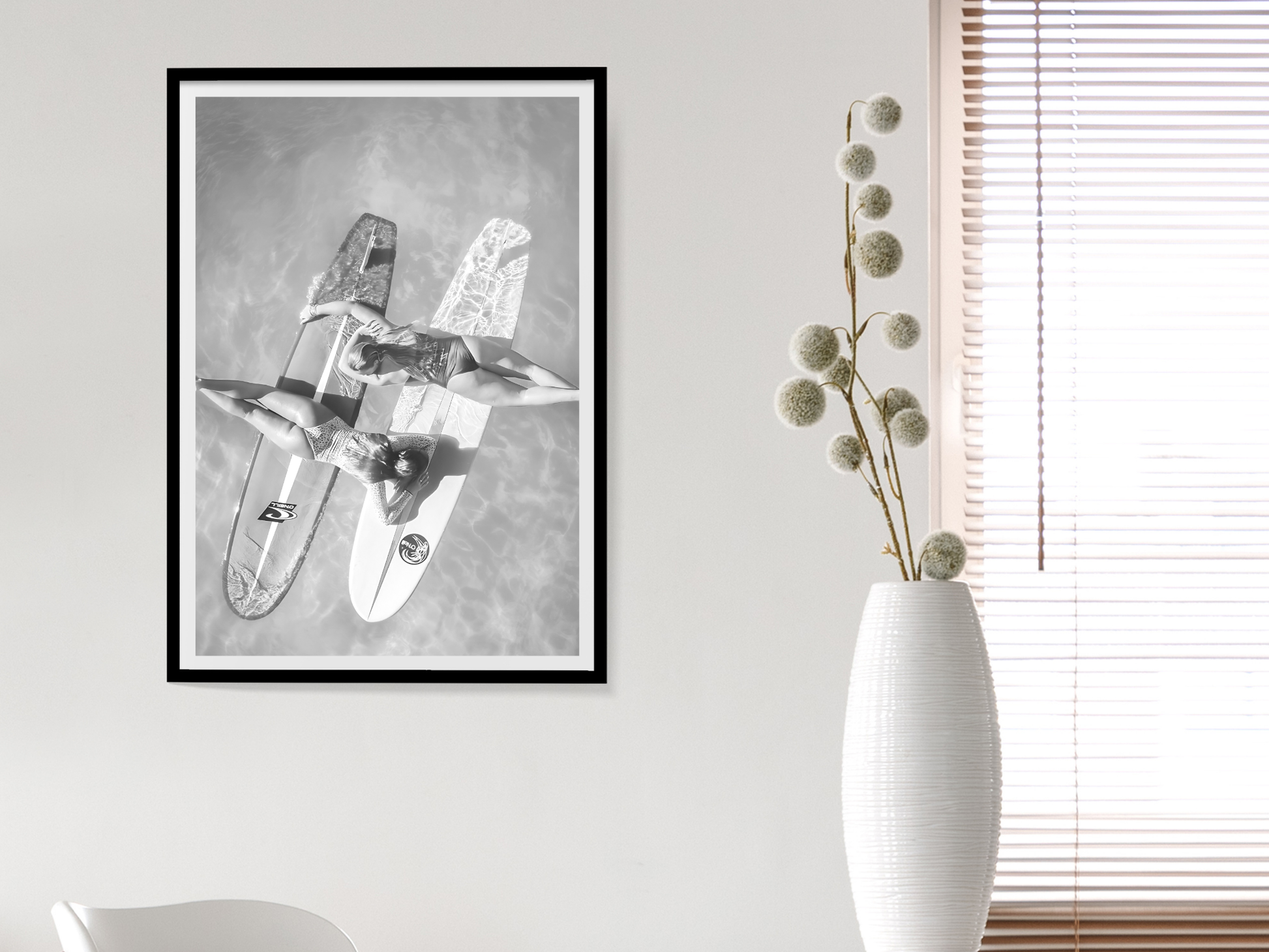 O’Neill and Rip Curl Surfboards with Women Swimmers Ocean Art Digital Download