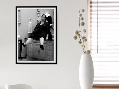 Melissa McCarthy Funny Bathroom Scene Black and White Comedy Art Digital Download