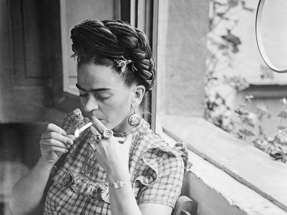 Frida Kahlo Smoking Window Portrait Vintage Art Digital Download