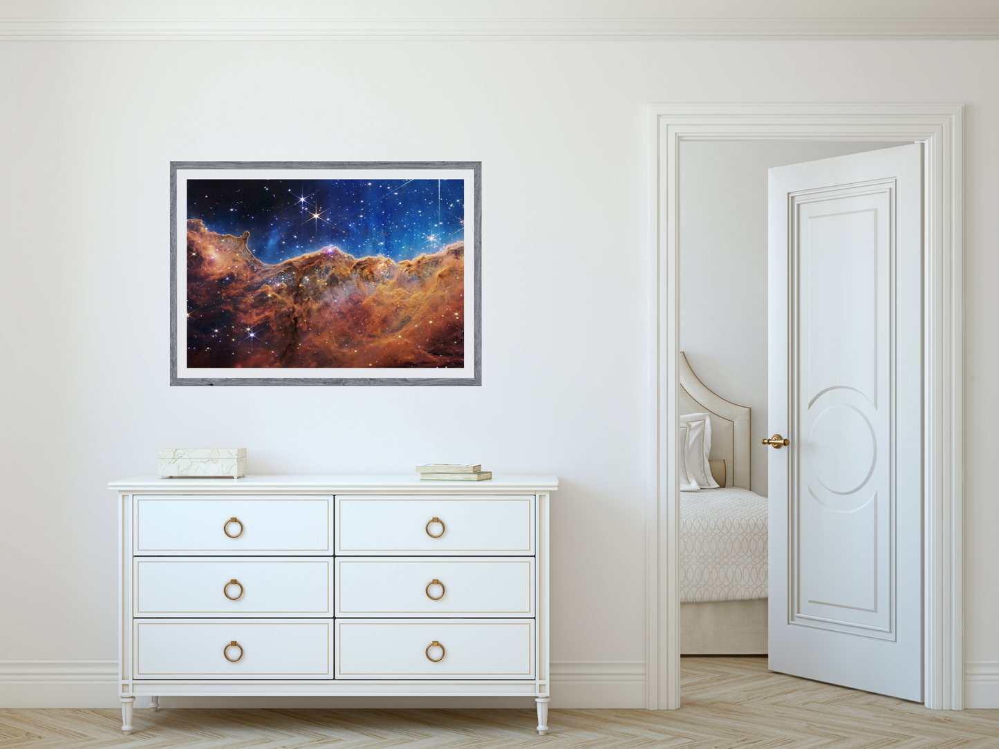 NASA James Webb Space Telescope Carina Nebula Cosmic Starfield Digital Download