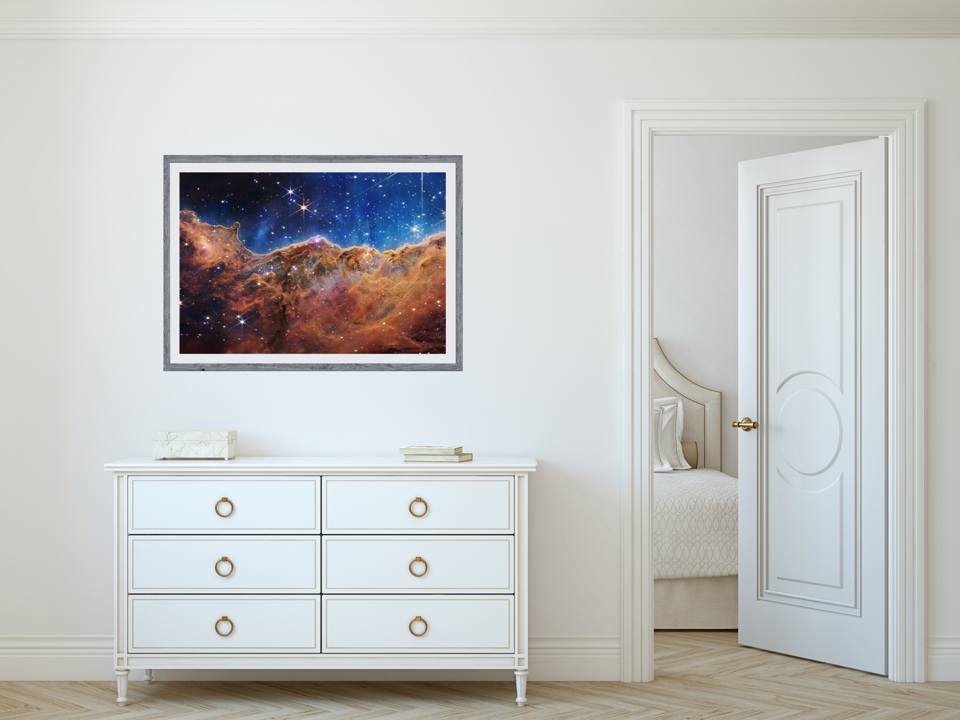 NASA James Webb Space Telescope Carina Nebula Cosmic Starfield Digital Download