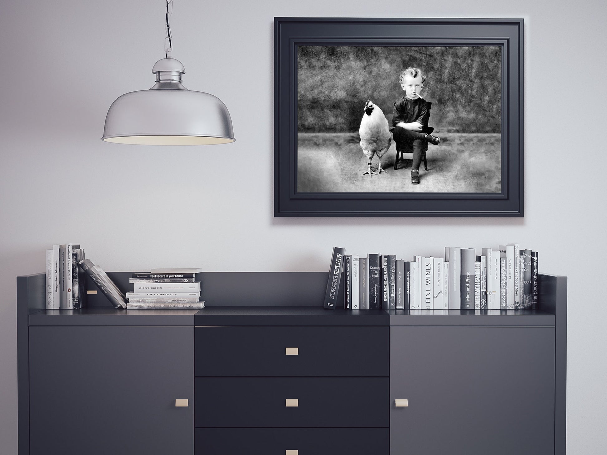 Smoking Boy with Chicken Print, Black and White, Vintage Photography, Quirky Bathroom Wall Art, Rare Prints, Digital Download, Funny Poster