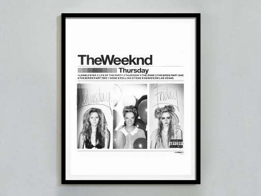 The Weeknd Thursday Album Cover Poster Black and White Music Wall Art Digital Download