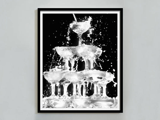 champagne flutes print cocktail wall art black and white bar cart print vintage bar decor alcohol poster pub decor digital download printable wall art poster, digital download