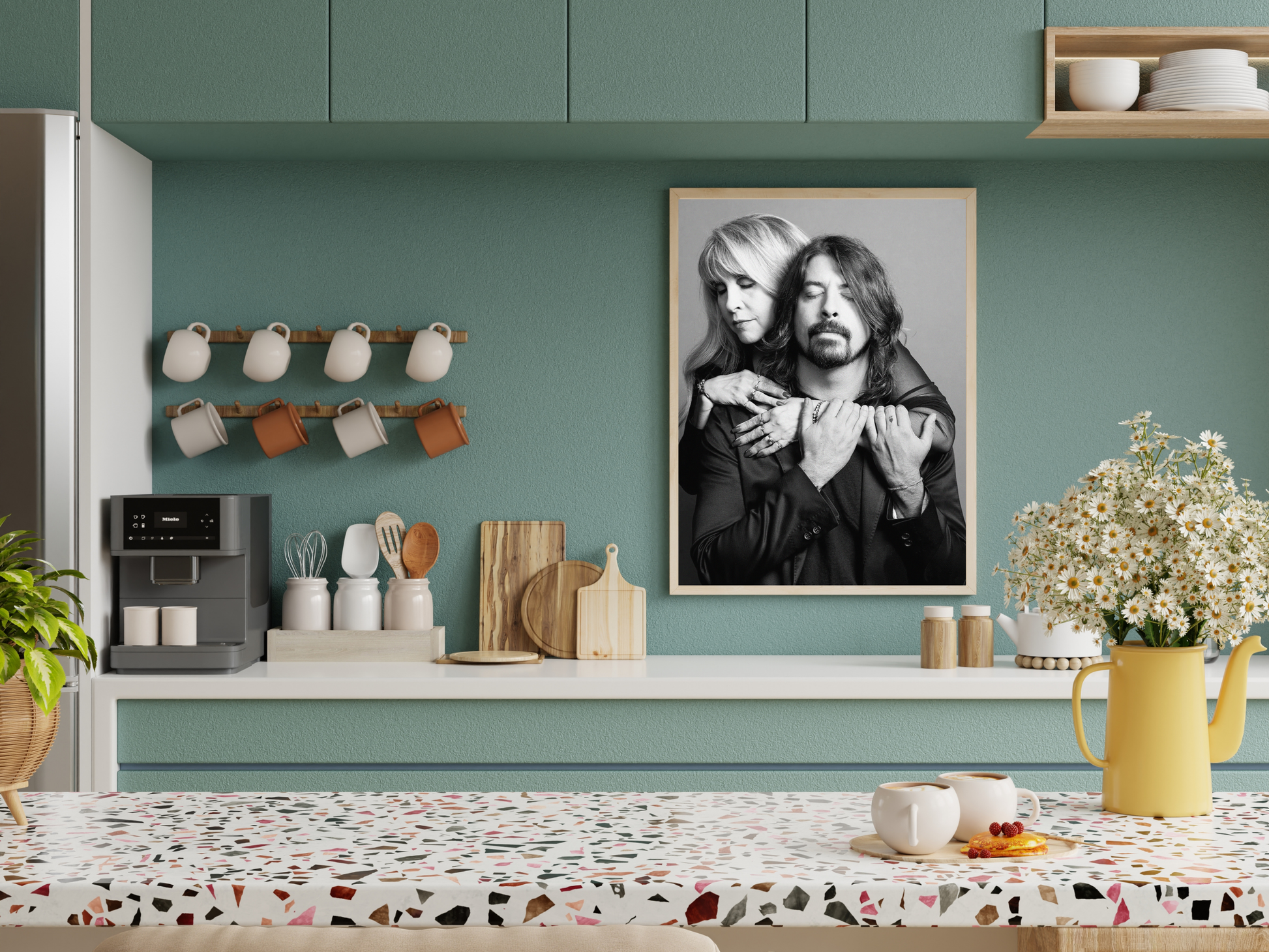 Stevie Nicks and Dave Grohl Emotional Black and White Portrait Digital Download