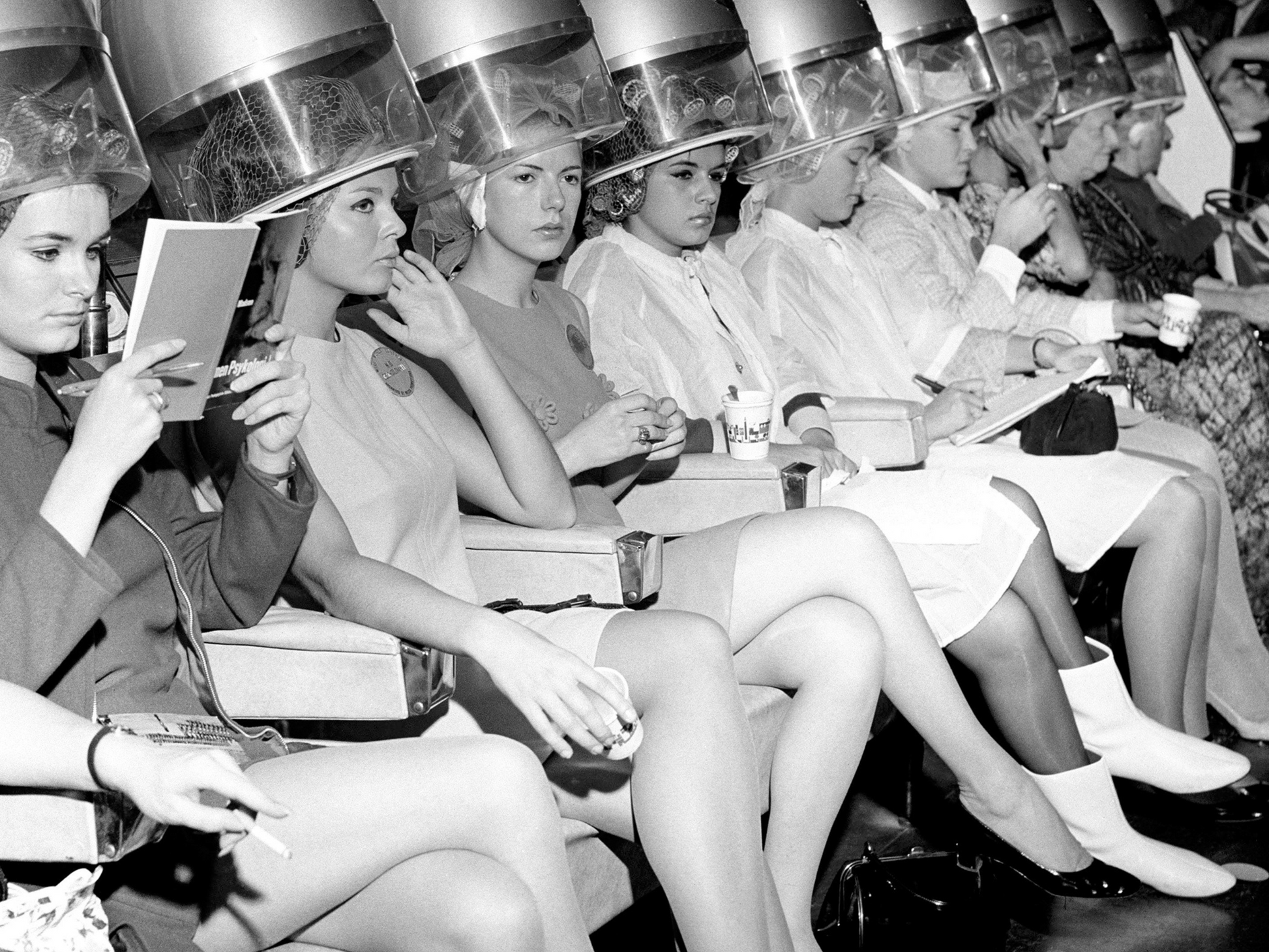 Vintage Beauty Salon Women Hair Dryer 1960s Fashion Wall Art Digital Download