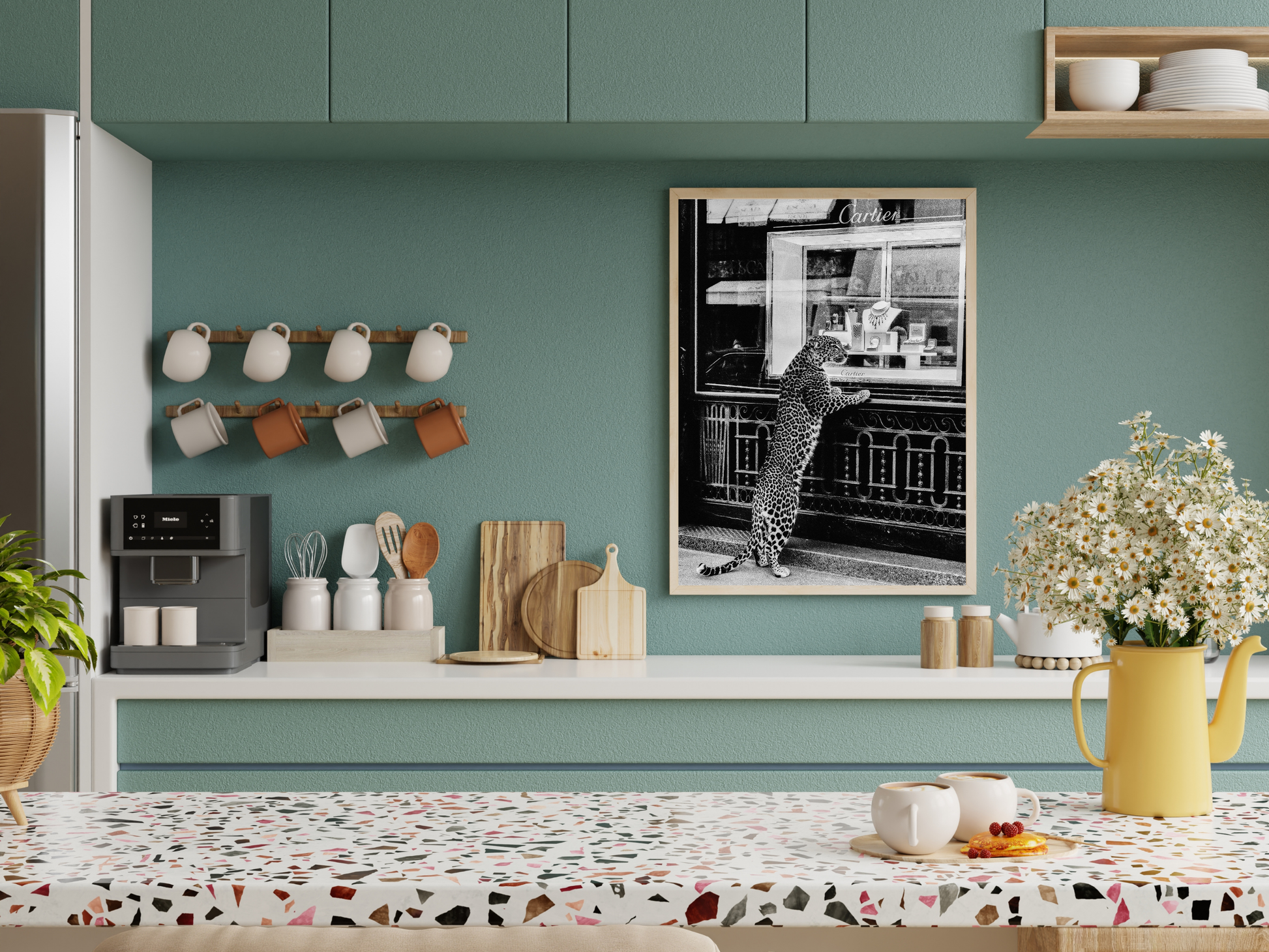 Cartier Leopard Poster Black And White Luxury Fashion Store Wall Art Digital Download
