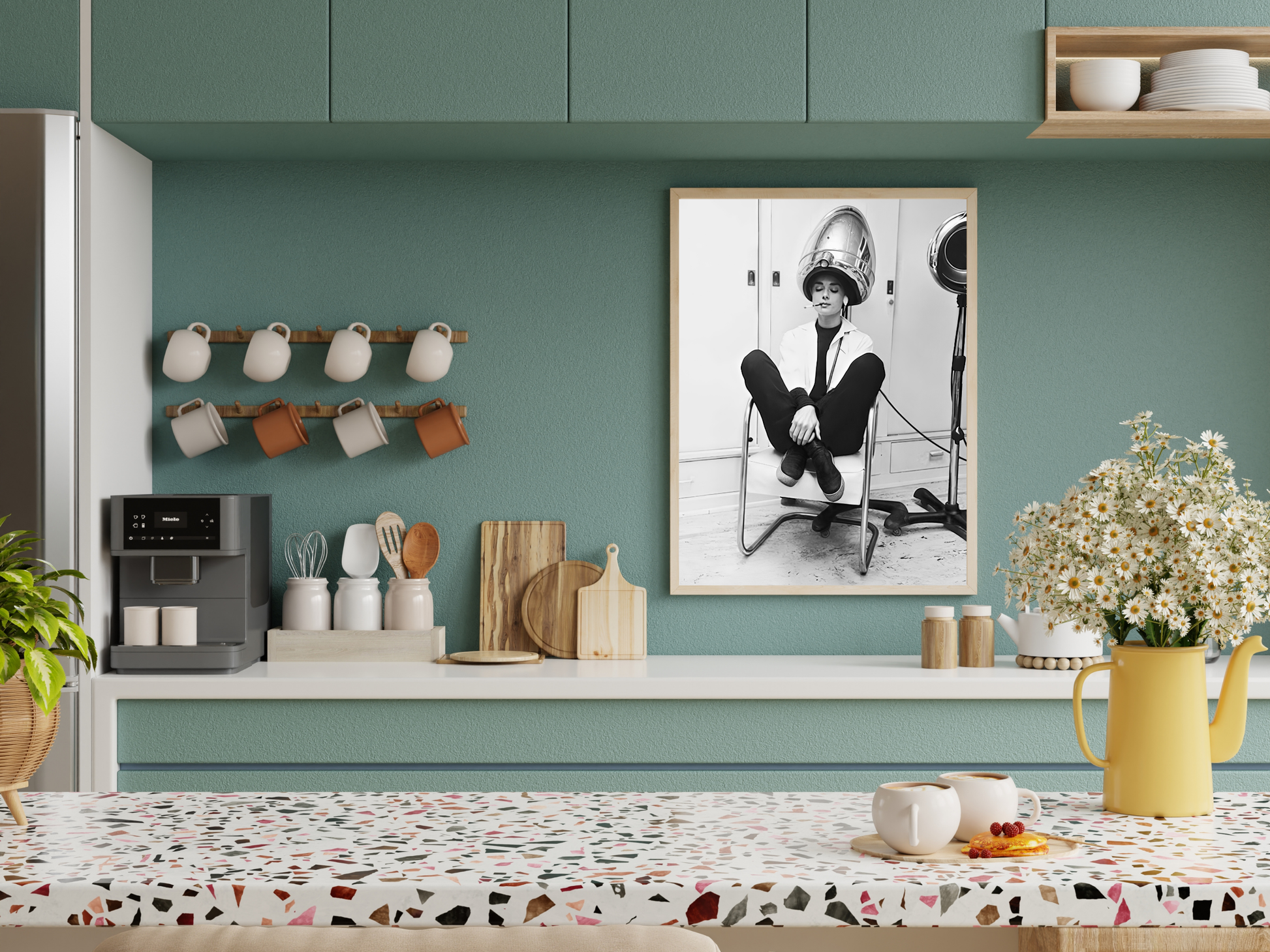 Audrey Hepburn Vintage Salon Retro Black and White Poster Digital Download