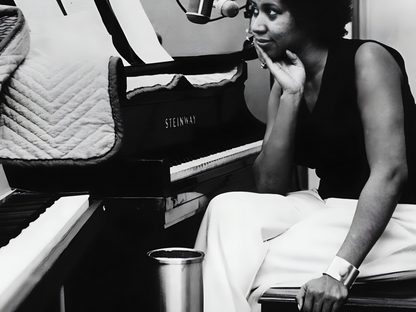 Aretha Franklin Black and White Studio Piano Portrait Music Art Digital Download