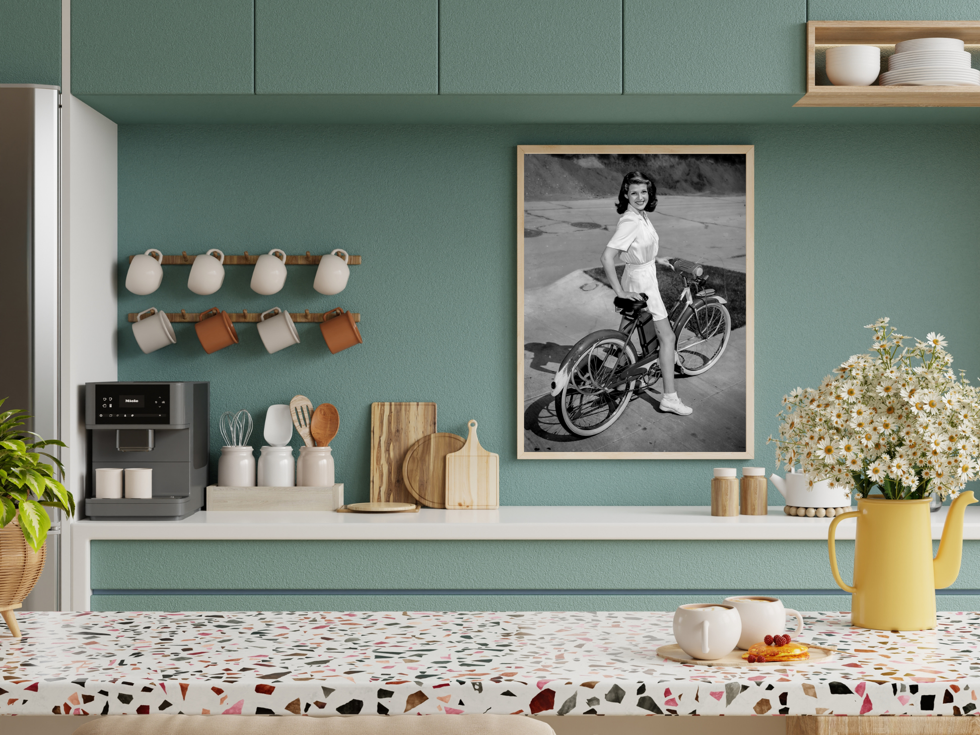 Rita Hayworth Vintage Bicycle Portrait Hollywood Glamour Digital Download