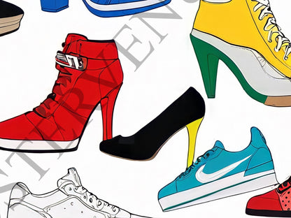 sneakers and heels print hypebeast luxury decor sneakerhead print sneaker wall art fashion photography y2k room decor digital download printable wall art poster, digital download
