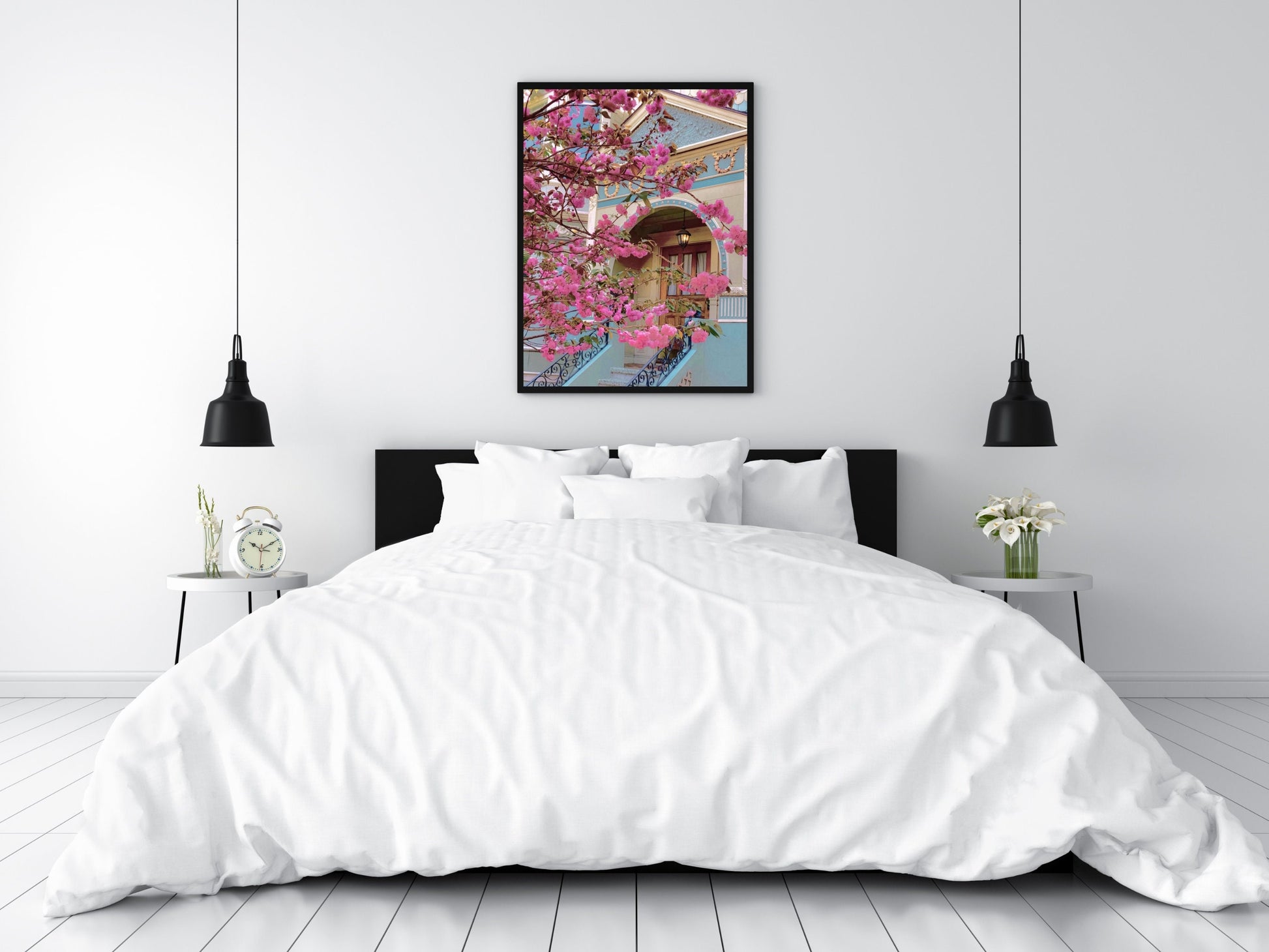 beautiful pink tree print tabebuia chrysotricha pink flowers blossom in spring fresh florals print neotropical tree background poster printable wall art poster, digital download