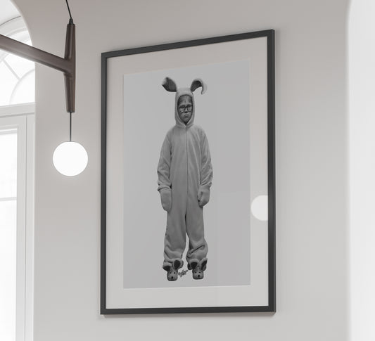 A Christmas Story Poster Ralphie Bunny Funny Holiday Wall Art Digital Download