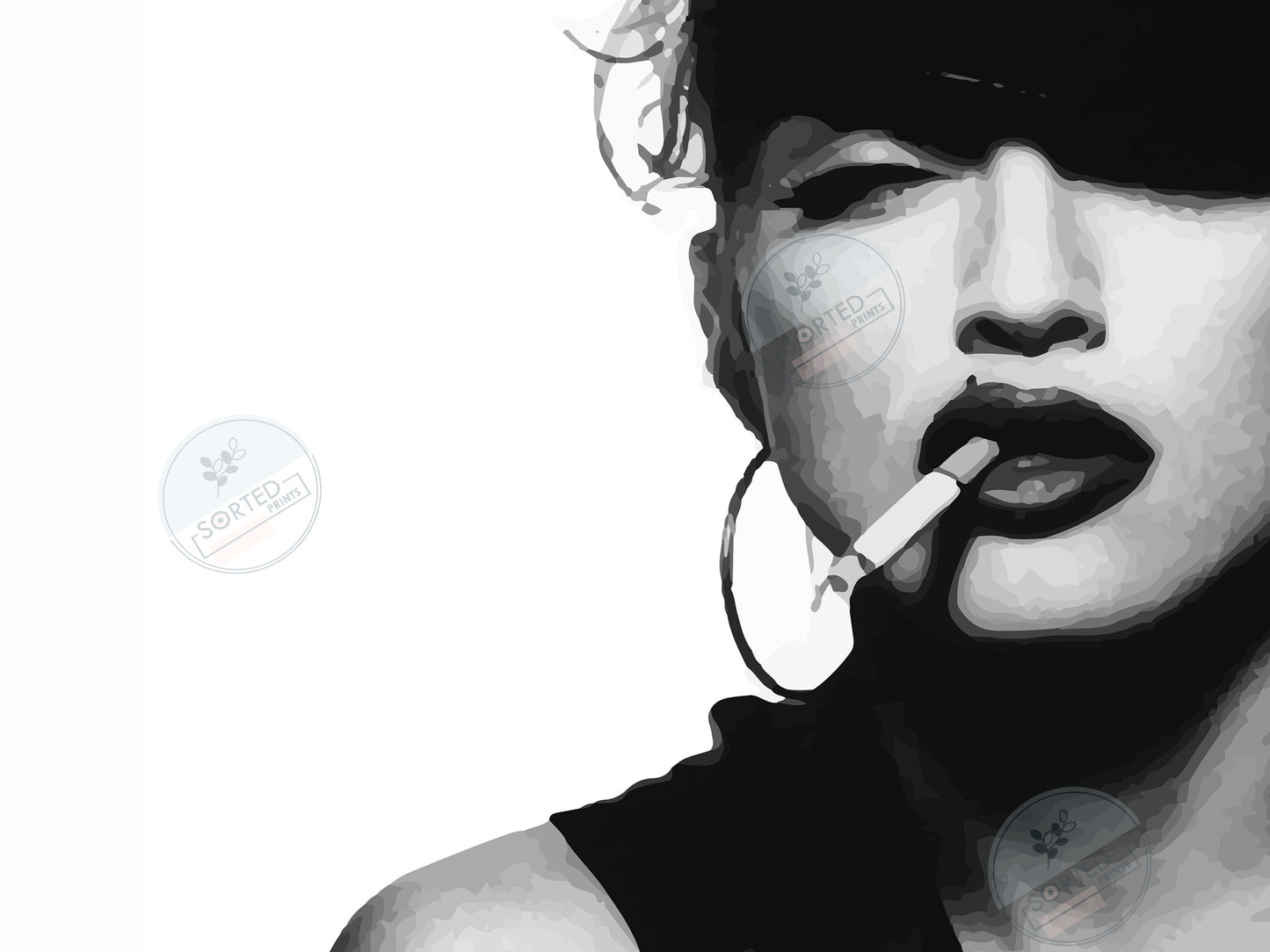 Madonna Smoking Poster Black and White Vintage Music Wall Art Digital Download
