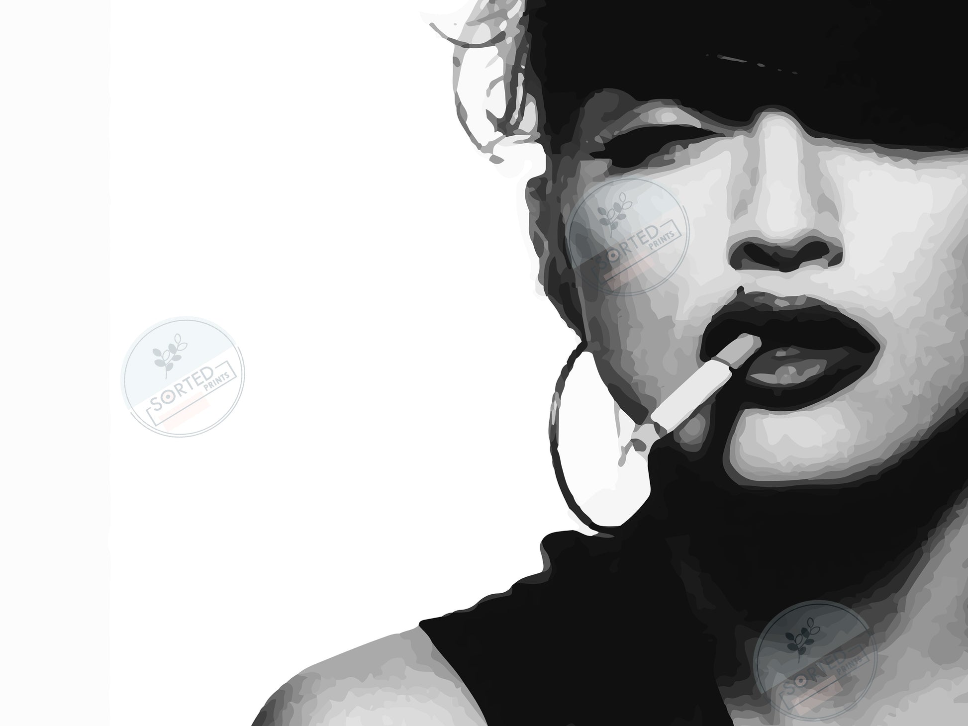 Madonna Smoking Poster Black and White Vintage Music Wall Art Digital Download