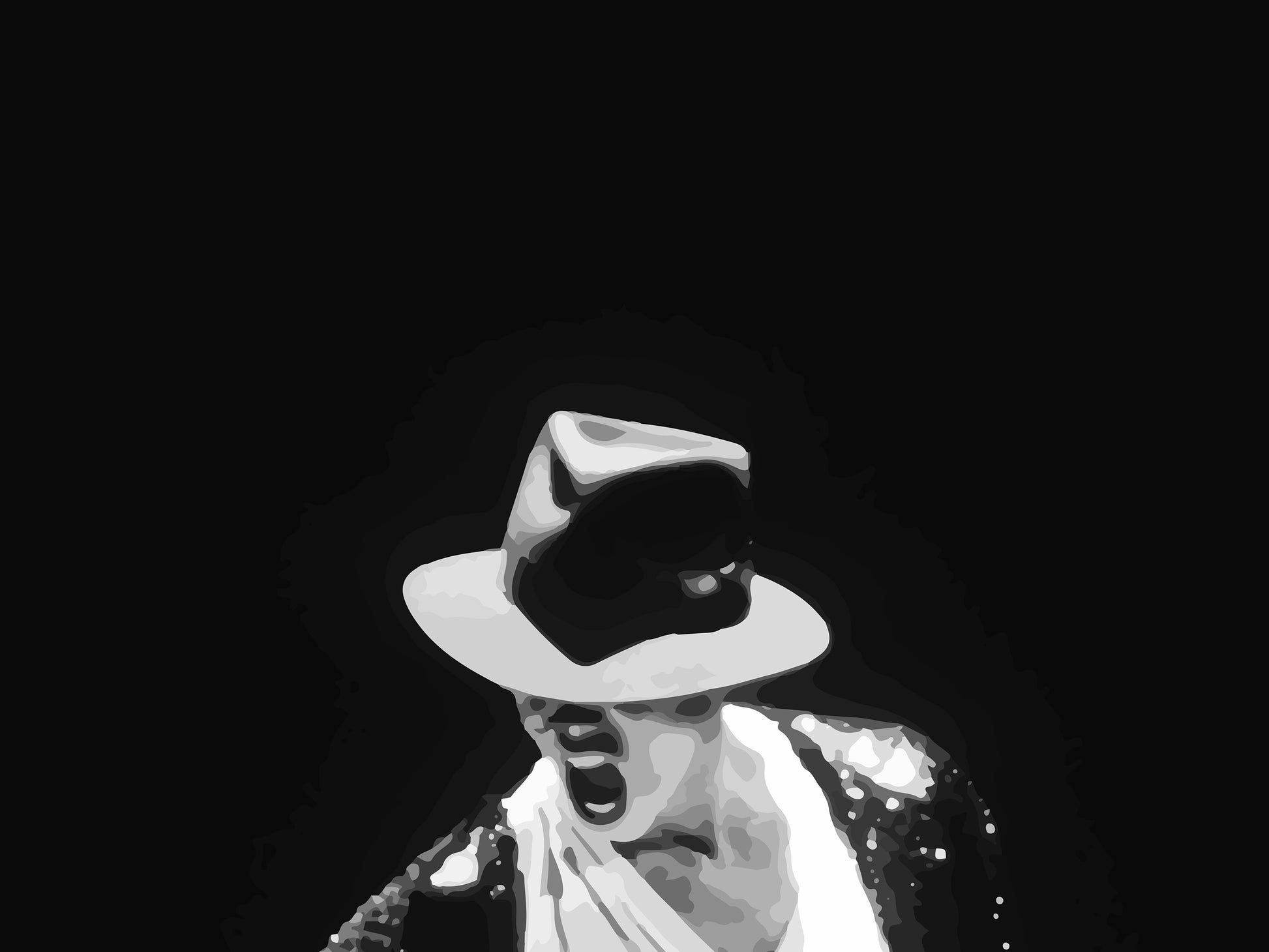 Vintage Michael Jackson Poster Black and White Music Wall Art Digital Download
