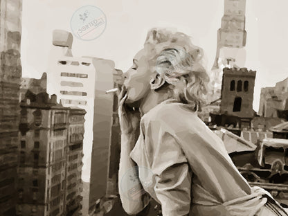 Marilyn Monroe Smoking Poster – Vintage Wall Art