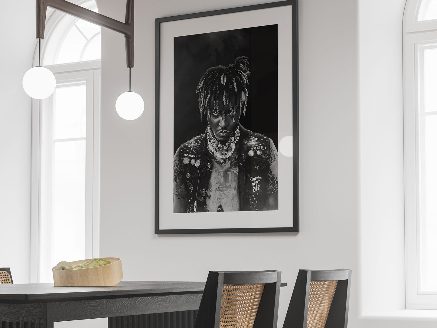 Juice World Legends Never Die Poster Black and White Music Wall Art Digital Download