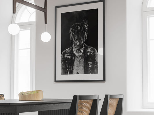 Juice World Legends Never Die Poster Black and White Music Wall Art Digital Download