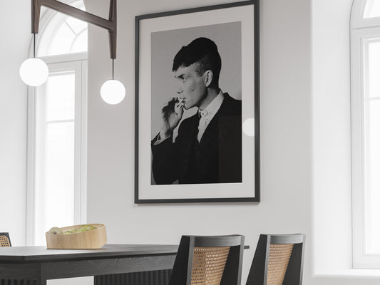 Peaky Blinders Tommy Shelby Black and White Poster Vintage Movie Wall Art Digital Download