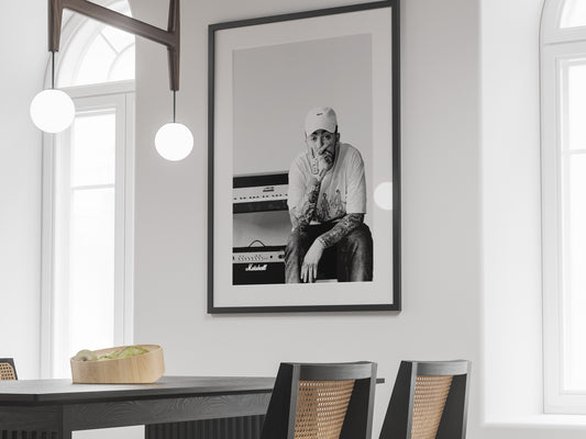 Mac Miller Poster, Black and White Hip Hop Wall Art & Rap Decor, Digital Download