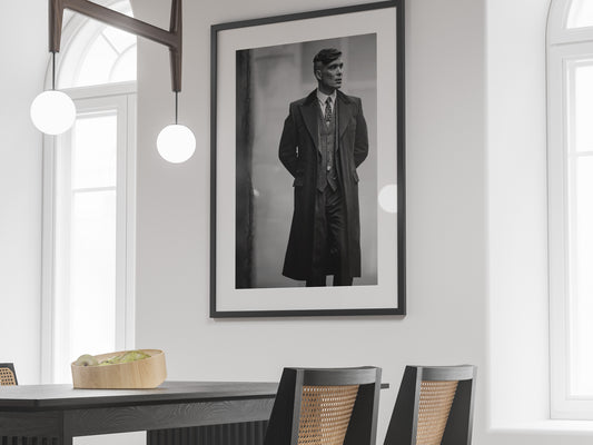 Tommy Shelby Peaky Blinders Poster Black and White Vintage Movie Wall Art Digital Download