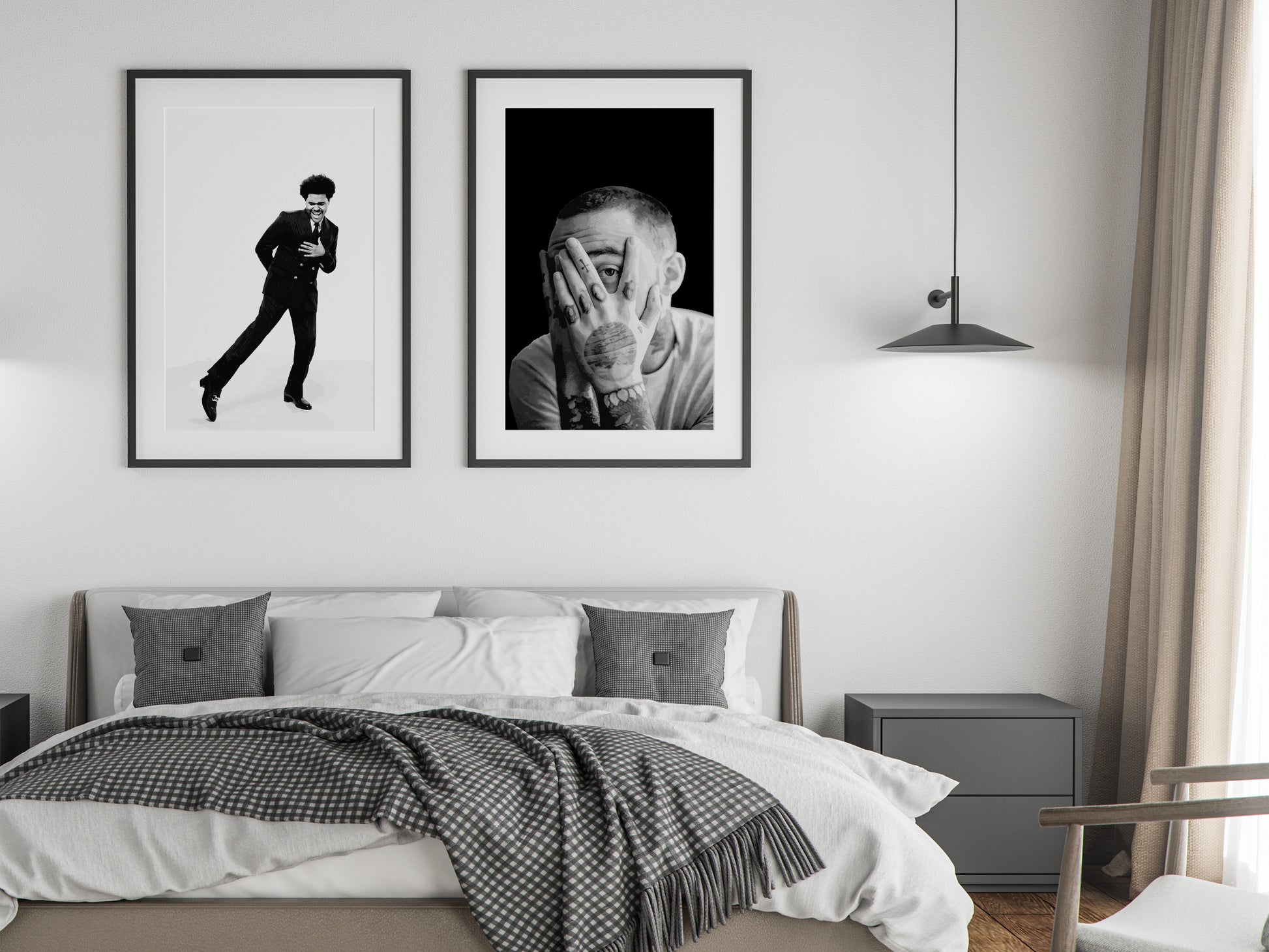 Download a Vintage Mac Miller Poster in black and white. Stylish music wall art digital download perfect for home, studio, or office décor.