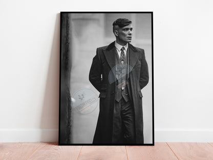 Tommy Shelby Peaky Blinders Poster Black and White Vintage Movie Wall Art Digital Download