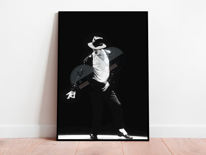 Vintage Michael Jackson Poster Black and White Music Wall Art Digital Download