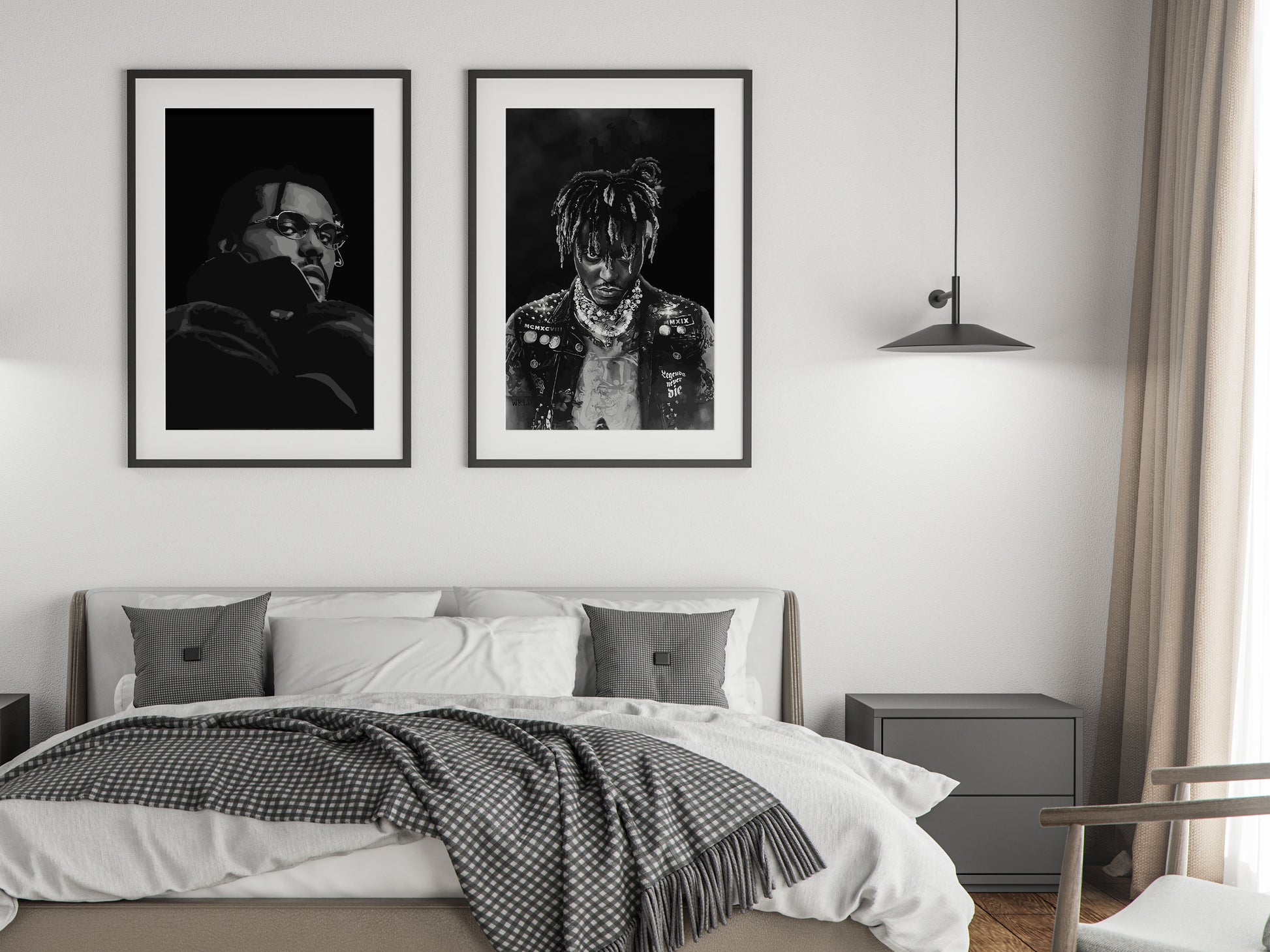 Juice World Legends Never Die Poster Black and White Music Wall Art Digital Download