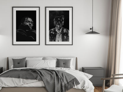 Juice World Legends Never Die Poster Black and White Music Wall Art Digital Download