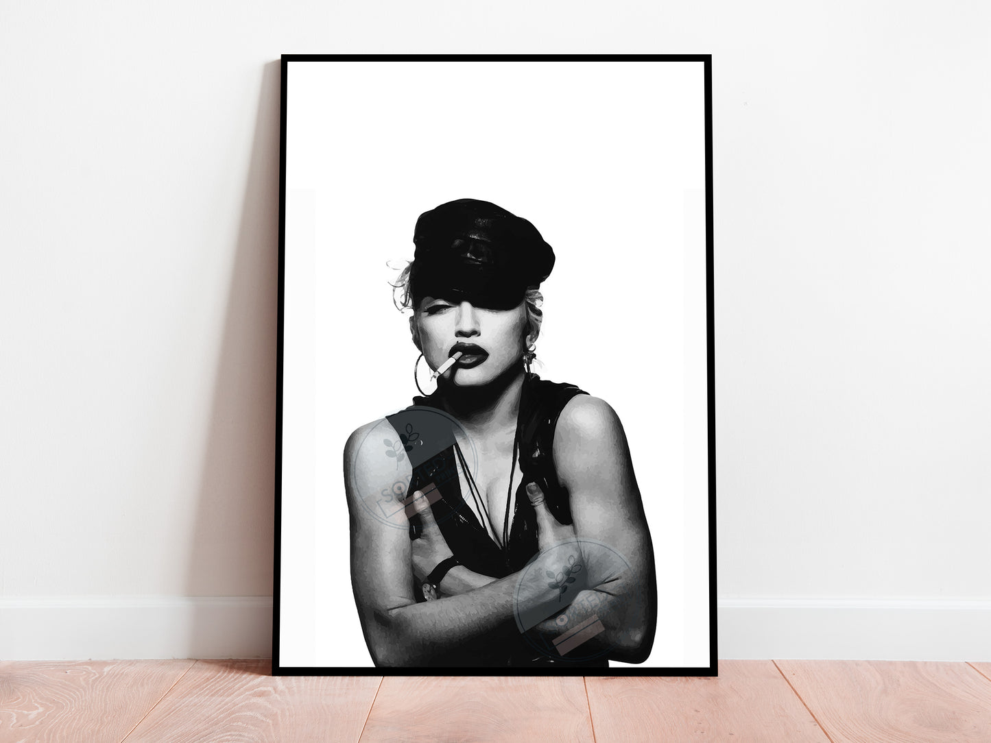 Madonna Smoking Poster Black and White Vintage Music Wall Art Digital Download