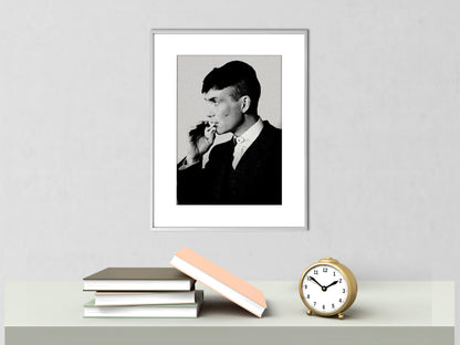 Peaky Blinders Tommy Shelby Black and White Poster Vintage Movie Wall Art Digital Download